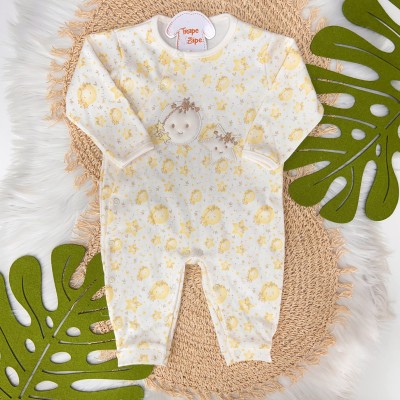 Macacão Trape Zape - Lua e estrelas Off White e Amarelo